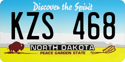 ND license plate KZS468