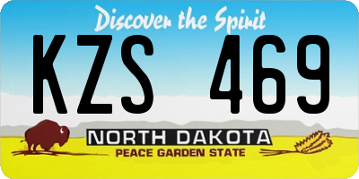 ND license plate KZS469