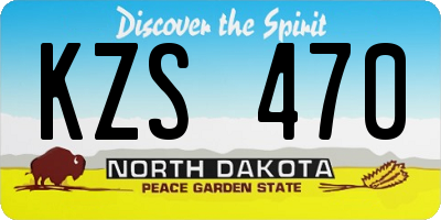 ND license plate KZS470