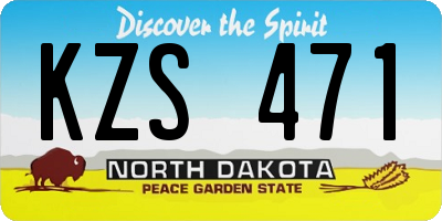 ND license plate KZS471