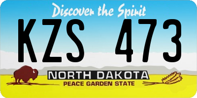 ND license plate KZS473