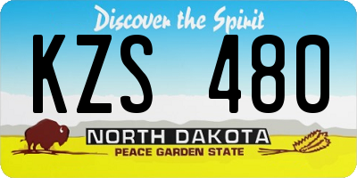 ND license plate KZS480