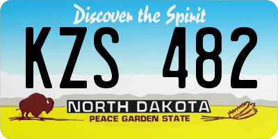 ND license plate KZS482