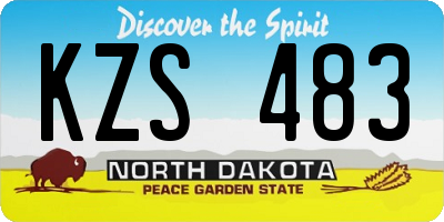 ND license plate KZS483