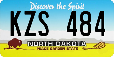 ND license plate KZS484