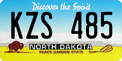 ND license plate KZS485