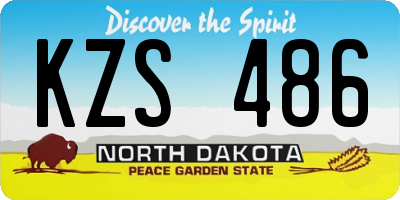 ND license plate KZS486