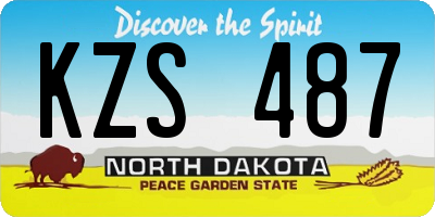 ND license plate KZS487