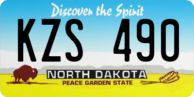 ND license plate KZS490