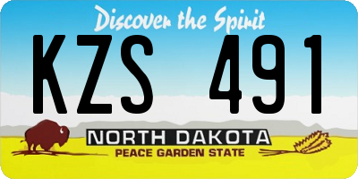 ND license plate KZS491