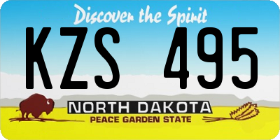 ND license plate KZS495