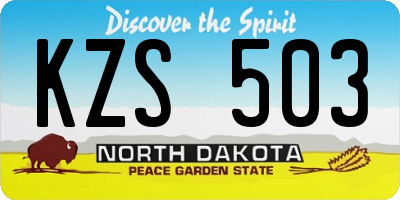 ND license plate KZS503