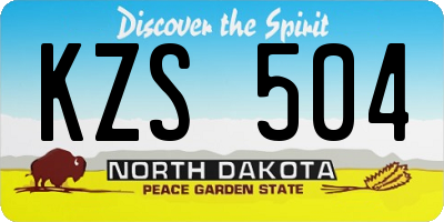 ND license plate KZS504