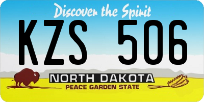 ND license plate KZS506