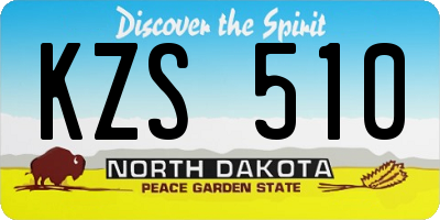 ND license plate KZS510