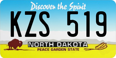 ND license plate KZS519
