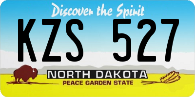 ND license plate KZS527