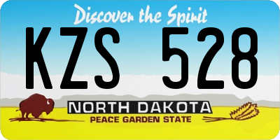 ND license plate KZS528