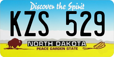ND license plate KZS529
