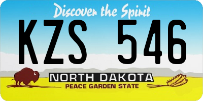 ND license plate KZS546