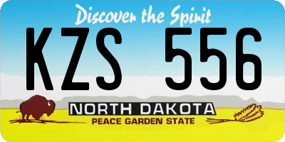 ND license plate KZS556