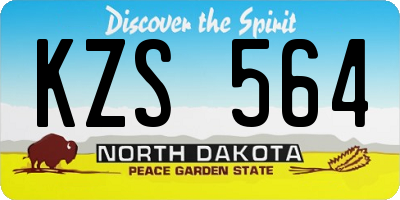 ND license plate KZS564