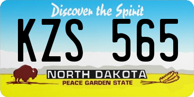 ND license plate KZS565