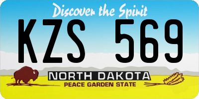 ND license plate KZS569