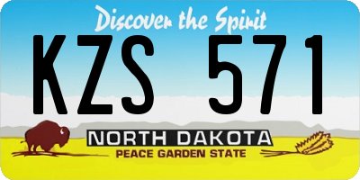 ND license plate KZS571