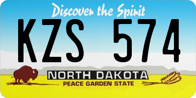 ND license plate KZS574