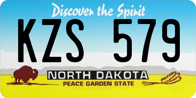 ND license plate KZS579