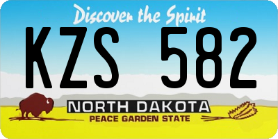 ND license plate KZS582