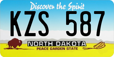 ND license plate KZS587