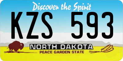 ND license plate KZS593