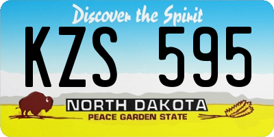 ND license plate KZS595