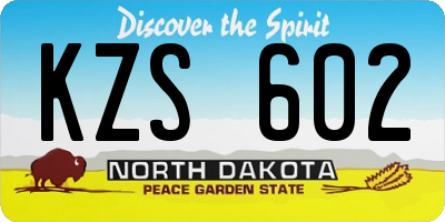 ND license plate KZS602