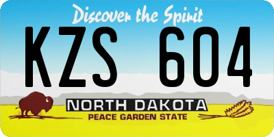 ND license plate KZS604