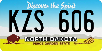 ND license plate KZS606