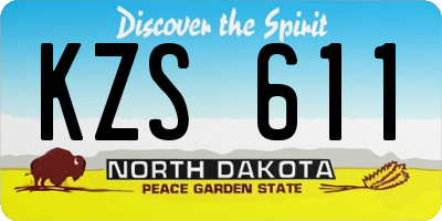 ND license plate KZS611