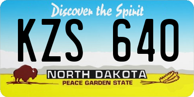 ND license plate KZS640