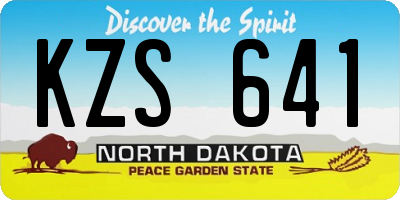 ND license plate KZS641