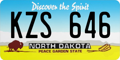 ND license plate KZS646