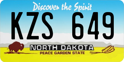 ND license plate KZS649