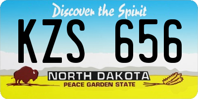ND license plate KZS656