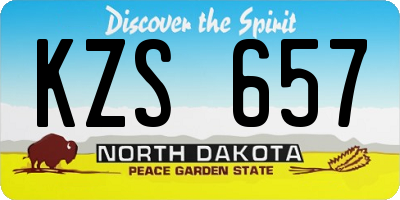 ND license plate KZS657