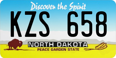 ND license plate KZS658