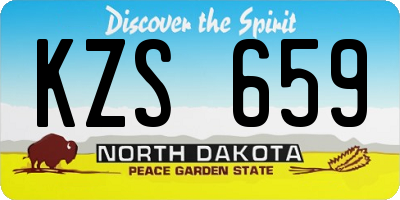 ND license plate KZS659