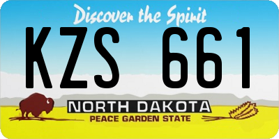 ND license plate KZS661