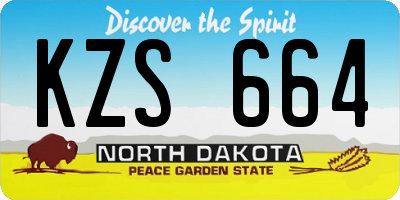 ND license plate KZS664