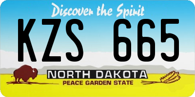 ND license plate KZS665